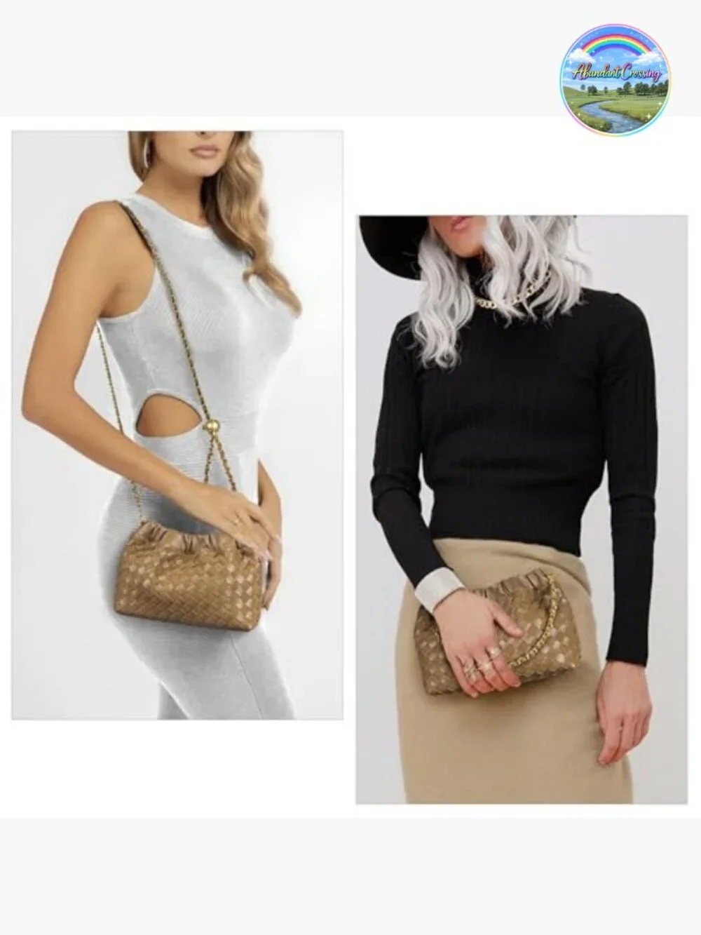 Woven Faux Leather Dumpling Crossbody Hobo Shoulder Bag Clutch Purse